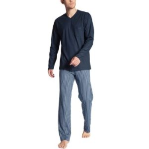 Calida Relax Imprint Pyjama Blå bomull Medium Herr