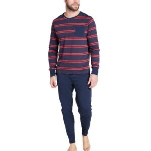 Jockey Cotton Pyjama Knit Blå/Röd bomull Medium Herr