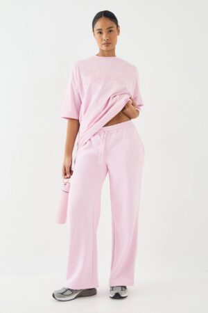 Dam DSGN Studio Raka Joggers med Applikationer i Samma Tyg | Pink | Storlek 2XL