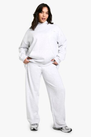 boohoo Dam Plus DSGN Studio Broderade Raka Ben Joggers | Ash Grey | Storlek 54