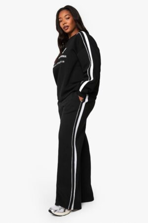 boohoo Dam Plus Sidoremsa Bredbenta Joggers | Black | Storlek 48