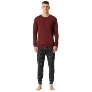 Schiesser Family Long Pyjamas Cuffs Röd bomull Medium Herr