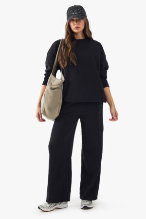 boohoo Dam DSGN Studio Broderade Rakbens-Joggers | Black | Storlek Small