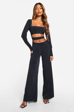 boohoo Dam Premium Jumpsuit med cut-out och matt finish | Black | Storlek 42