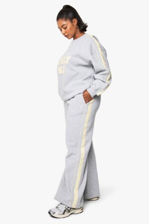 boohoo Dam Plus Sidoremsa Bredbenta Joggers | Grey Marl | Storlek 56