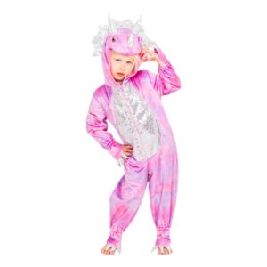 Disco Dinosaurie Rosa Jumpsuit Barn Maskeraddräkt - Medium