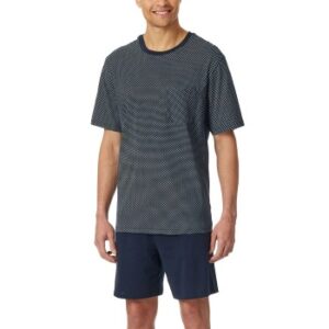 Schiesser Comfort Essentials Short Pyjama Mörkblå bomull Small Herr