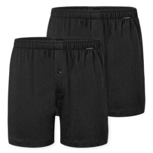Schiesser Kalsonger 2P Long Boxershorts Svart bomull Small Herr