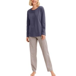 Calida Graphic Nights Pyjamas Midnattsblå bomull Medium Dam