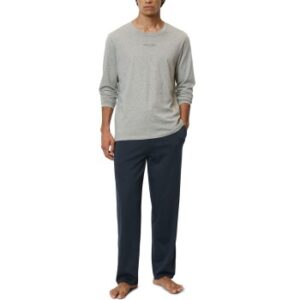 Marc O Polo Men Long Pyjama Set Marin/Grå bomull Small Herr
