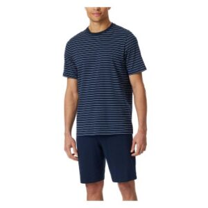 Schiesser Casual Essentials Short Sleeve Pyjama Mörkblå bomull Small Herr