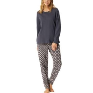 Schiesser Comfort Essentials Pyjama Set Mörkgrå bomull X-Large Dam