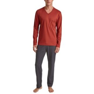 Calida Relax Streamline 5 Pyjama Röd Mönster bomull Medium Herr