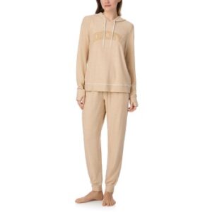 DKNY Chill In Style Hoodie Jogger Set Beige polyester Small Dam