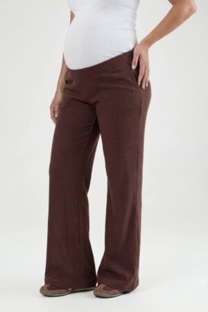 boohoo Dam Mammakläder Basic Ribbade Vida Byxor | Chocolate | Storlek 44