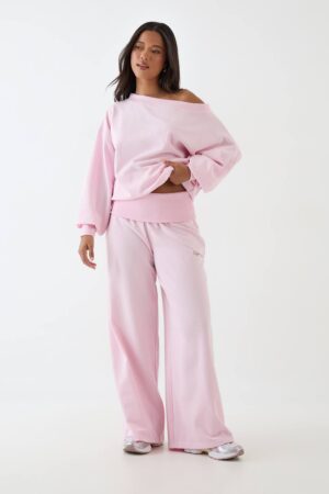 Dam Dsgn Studio Lätta Joggers Med Medelhög Vikning I Midjan | Pink | Storlek XS