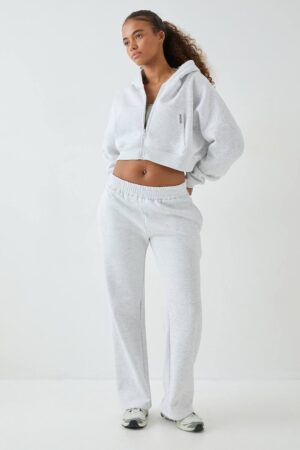 Dam Dsgn Studio Petite Joggers Med Rak Ben | Askgrå | Storlek 2XL