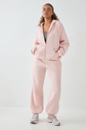 Dam Dsgn Studio Tall OverStorlekd Joggers Med Muddar | Ljusrosa | Storlek 2XL
