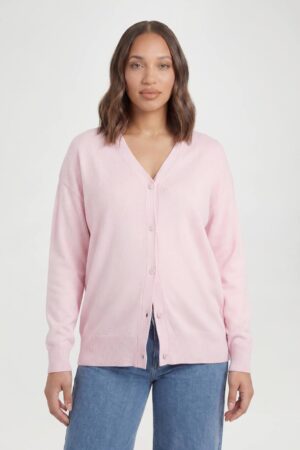 boohoo Dam Mammakläder Ribbstickad Kofta Med Snörad Fåll | Rosa | Storlek 44