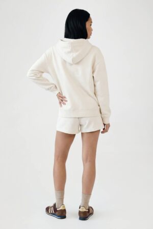 boohoo Dam Mjuk Loopback OverStorlek Huvtröja Och Shorts Träningsset | Écru | Storlek Medium