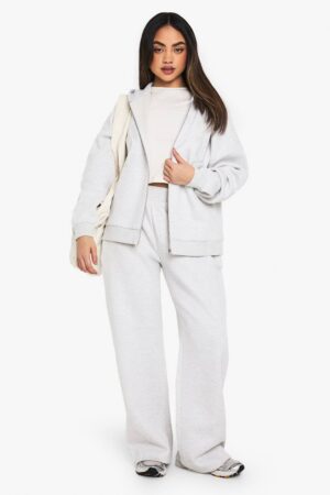 boohoo Dam NY broderade joggers med vida ben | Grey | Storlek Large
