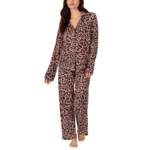 DKNY Less Talk More Sleep Long Sleeve Top And Pant Rosa viskos Large Dam